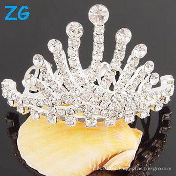 Venta al por mayor cristal tiara corona rhinestone cabello peinado peine pinzas de pelo de lujo de la boda peines